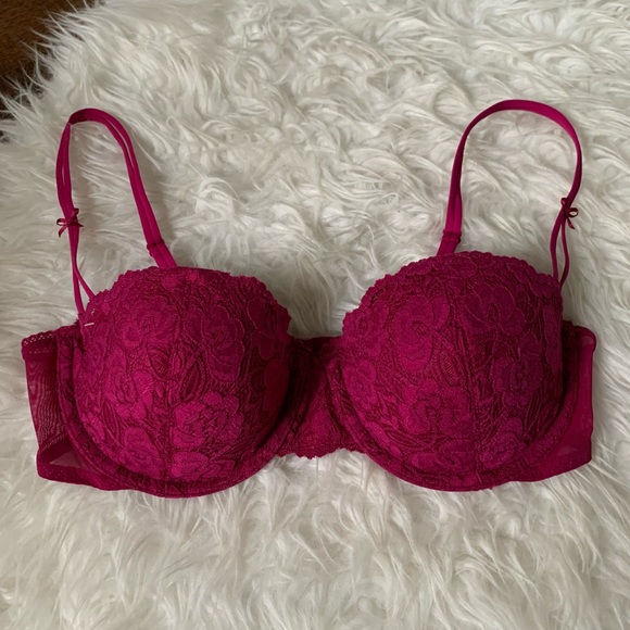pink fuchsia lace Balconet bra by Maidenform, Sz 36C - Picture 10 of 13